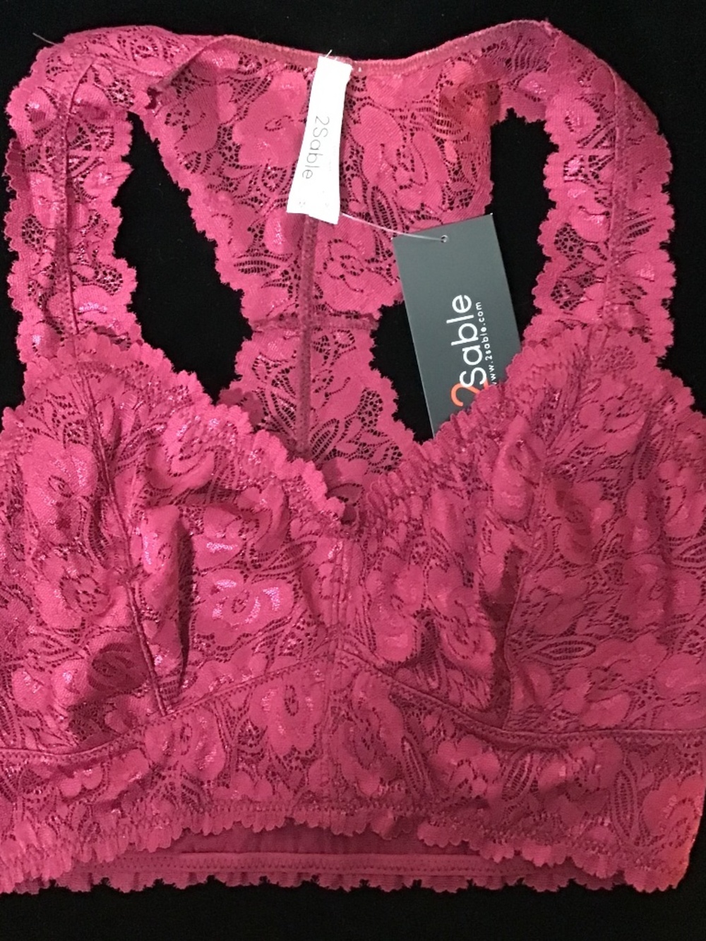 NWT M 2Sable Wine lace Bra